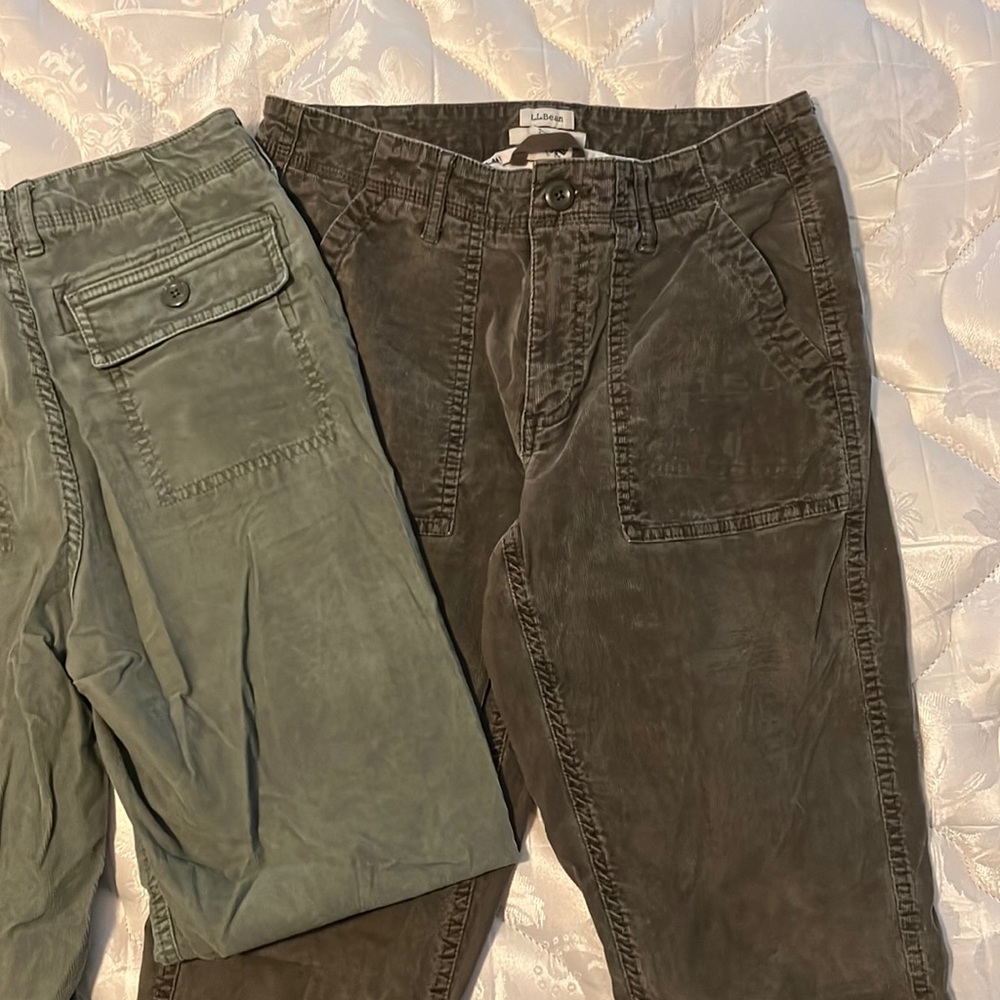 Two pairs of LL Bean, corduroyed pants